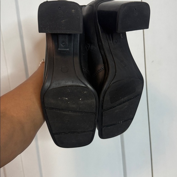 Henri Pierre Black Leather Heeled Ankle Boots - lace up - side zipper - 8 - Picture 8 of 9